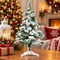 RAHEEV; 2 Ft Snow Flock Artificial Christmas Tree Mini Tabletop Holiday Decor; Category:Christmas Tabletop & Accent Trees; Image:3